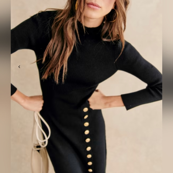 SEZANE Harper Dress In Black - Picture 2 of 7